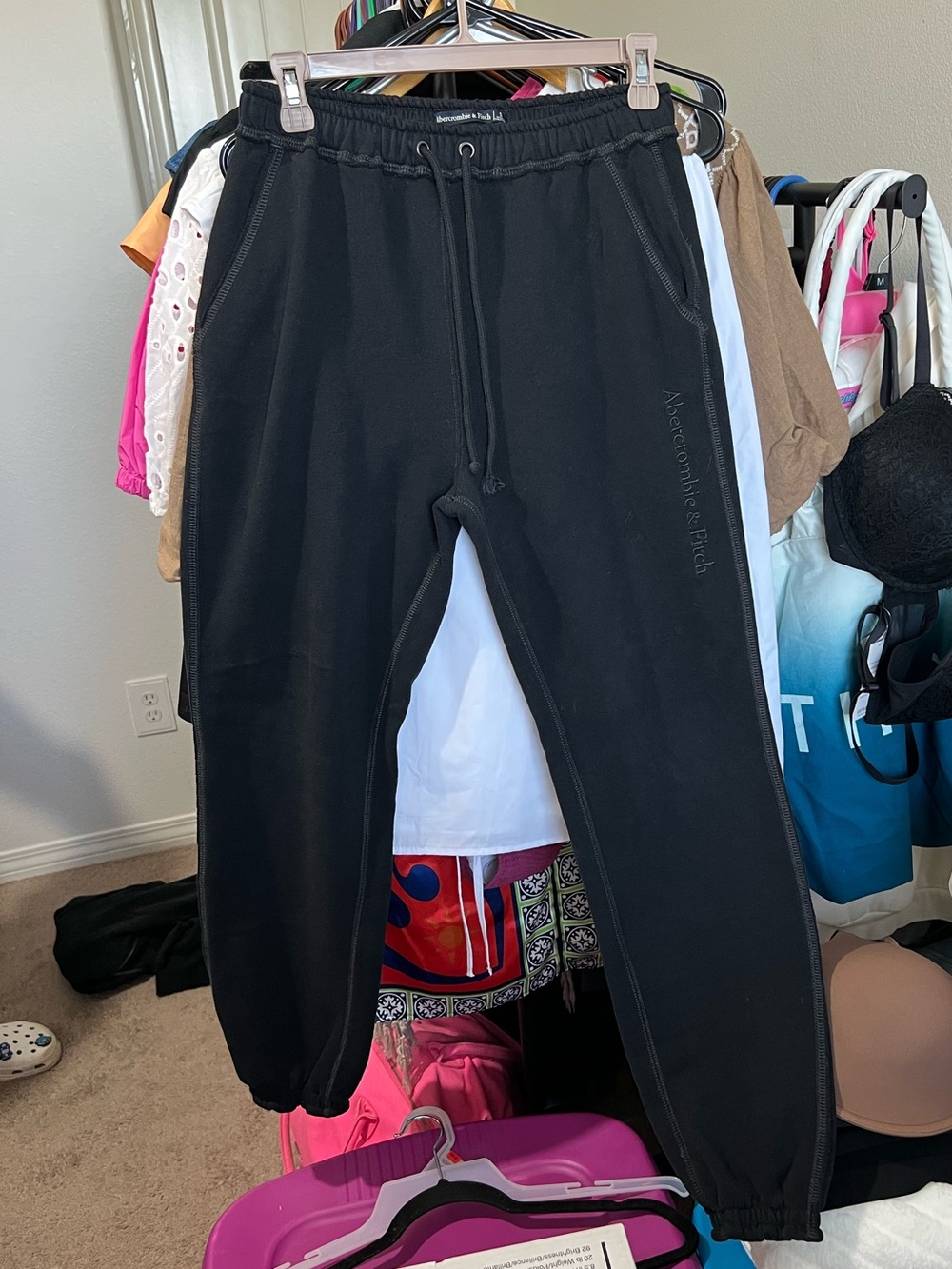 Abercrombie & Fitch Black Elastic Waist Joggers